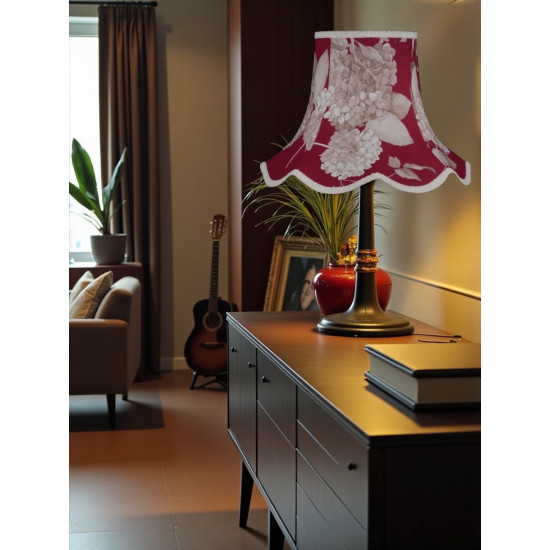 Rosewood Red Hydrangea Floral Modern Fabric Lampshades