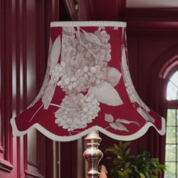 Rosewood Red Hydrangea Floral Modern Fabric Lampshades