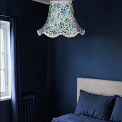 Blue Floral Modern Fabric Scalloped Lampshades