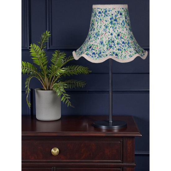Blue Floral Modern Fabric Scalloped Lampshades