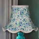 Blue Floral Modern Fabric Scalloped Lampshades