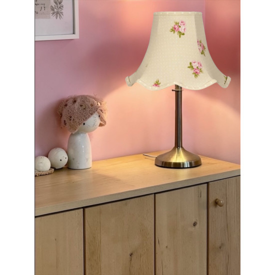 Cream Bouquet Floral Modern Fabric Lampshade