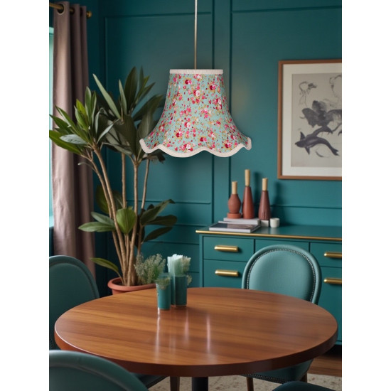 Green Floral Modern Fabric Lampshades