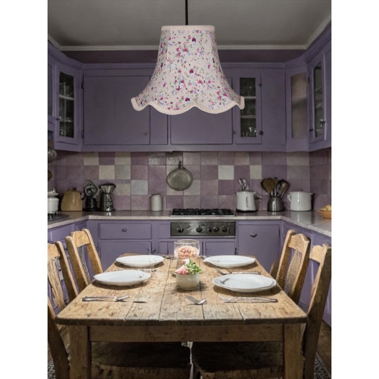 Lilac Floral Modern Fabric Lampshades