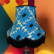 Blue Retro Floral Fabric Scalloped Bottom Lampshades