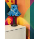 Blue Retro Floral Modern Fabric Scalloped Bottom Lampshades
