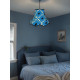 Blue Retro Floral Modern Fabric Scalloped Bottom Lampshades