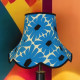 Blue Retro Floral Modern Fabric Scalloped Bottom Lampshades