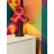 Red Retro Floral Modern Fabric Scalloped Bottom Lampshades