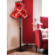 Red Retro Floral Modern Fabric Scalloped Bottom Lampshades