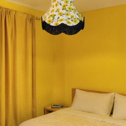 Yellow Sunflower with Black Fabric Lampshades