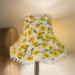 White Sunflower Fabric Lampshades
