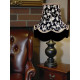 Black and Grey Floral Scalloped Fabric Lampshades