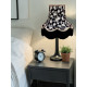 Black and Grey Floral Scalloped Fabric Lampshades