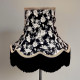 Black and Grey Floral Scalloped Fabric Lampshades