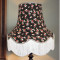 Black and Silver Floral Scalloped Fabric Lampshades