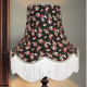 Black and Silver Floral Scalloped Fabric Lampshades