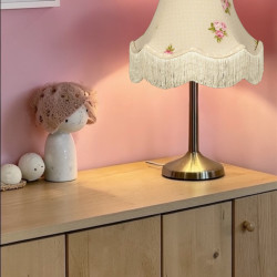 Cream Bouquet Floral Scalloped Fabric Lampshades