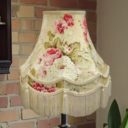 Chintz Floral Cream Fabric Double Scallop Lampshade