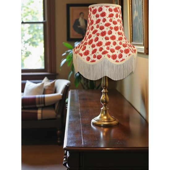 Cream Poppy Scalloped Fabric Lampshades