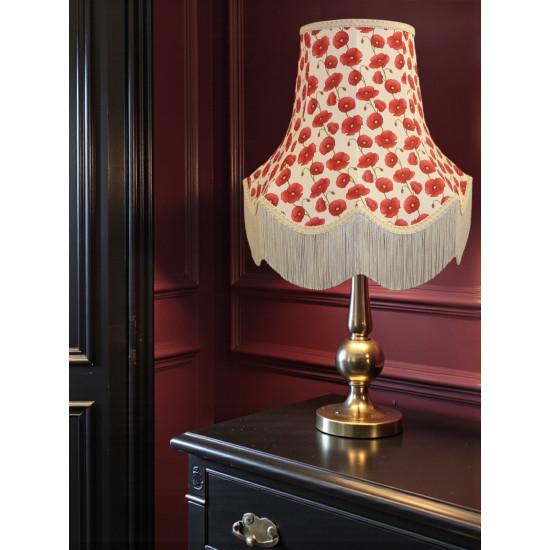 Cream Poppy Scalloped Fabric Lampshades
