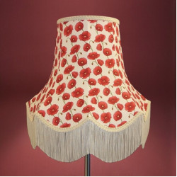 Cream Poppy Scalloped Fabric Lampshades