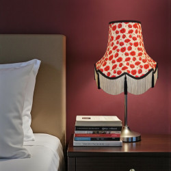 Cream Tassel Poppy Fabric Scalloped Lampshades