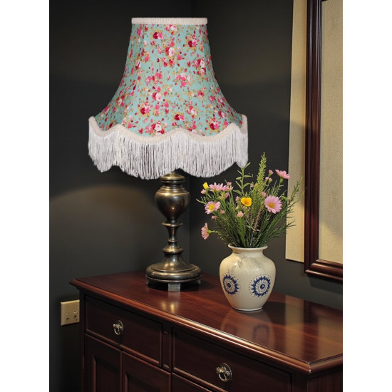 Green Floral Fabric Lampshades