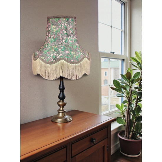 Grey and Cream Floral Fabric Lampshades