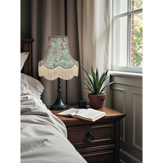 Grey and Cream Floral Fabric Lampshades