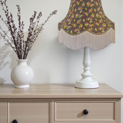 Grey Floral Fabric Lampshades