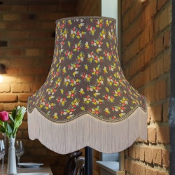 Grey Floral Fabric Lampshades