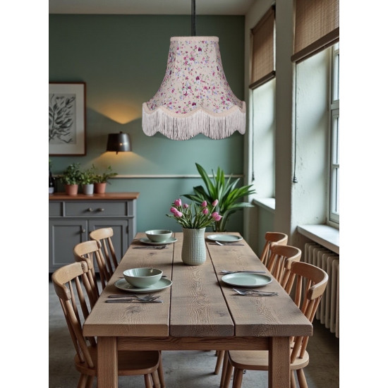 Lilac Floral Fabric Lampshades