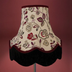 Mulberry Purple Red and Black Floral Fabric Lampshades