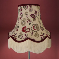 Mulberry Purple Red and Burgundy Floral Fabric Lampshades