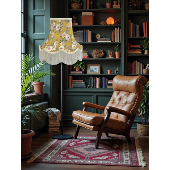 Mustard Floral Fabric Lampshades