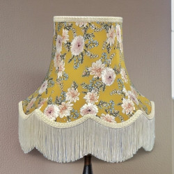 Mustard Floral Fabric Lampshades