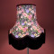 Vibrant Black Floral Fabric Lampshade