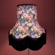 Vibrant Black Floral Fabric Lampshade