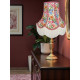 Vibrant Floral and Pink Braid Fabric Lampshade