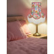 Vibrant Floral and Pink Braid Fabric Lampshade