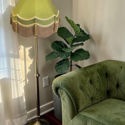 Olive Green and Gold Double Fabric Lampshades