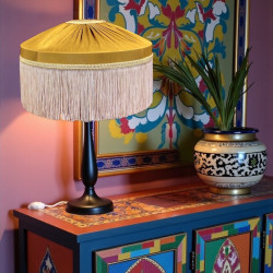 Antique Gold and Cream Gathered Tiffany Lampshades