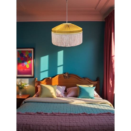 Antique Gold and Cream Gathered Tiffany Lampshades