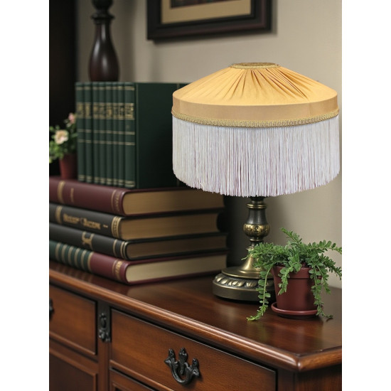 Corn Gold and Cream Gathered Tiffany Lampshade