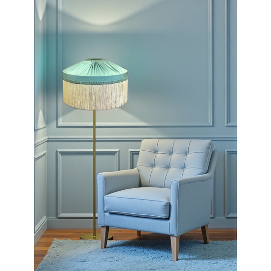Duck Egg and Cream Gathered Tiffany Lampshade