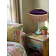 Grape Purple and Gold Gathered Tiffany Lampshade