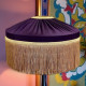 Grape Purple and Gold Gathered Tiffany Lampshade