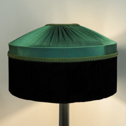 Dark Green and Black Gathered Tiffany Lampshades