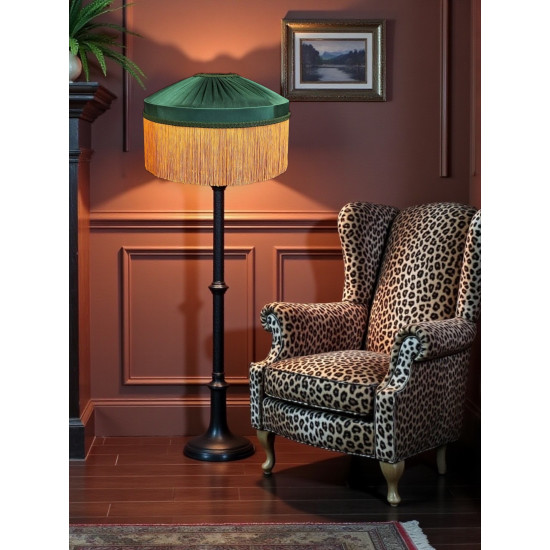 Dark Green and Gold Gathered Tiffany Lampshades